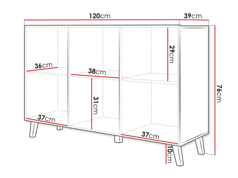 skap Kommode PHUKET 120 grå, brun - Oppbevaring - Oppbevaringsmøbler - Sideboard & skjenker