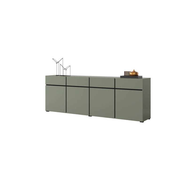Skjenk Cross 4 dører med 4 skuffer - Grønn - Svart - Oppbevaring - Oppbevaringsmøbler - Sideboard & skjenker