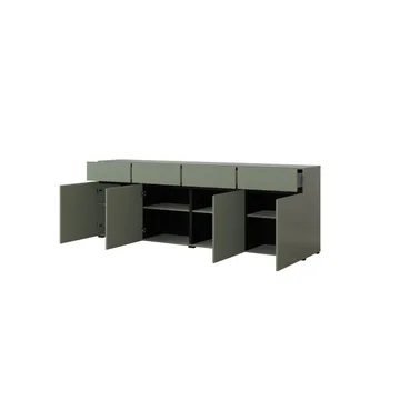 Skjenk Cross 4 dører med 4 skuffer - Grønn - Svart - Oppbevaring - Oppbevaringsmøbler - Sideboard & skjenker