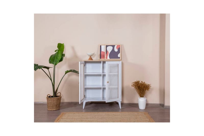 Skjenk Mjudi Hvit / Eik - Hvit / Eik - Oppbevaring - Oppbevaringsmøbler - Sideboard & skjenker