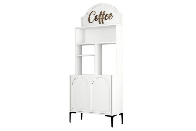 Bar Kaffeskap Hazim To Hvit / Svart, Hvit / Svart