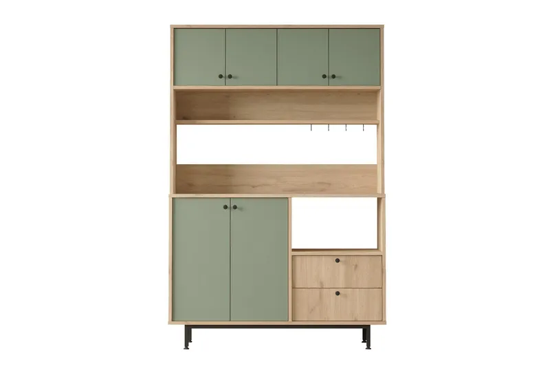 Donae Highboard, Eik/Grønn