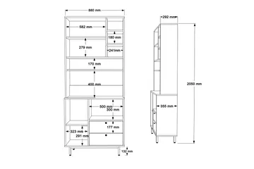 Donae Highboard - Hvit - Oppbevaring - Skap - Oppbevaringsskap