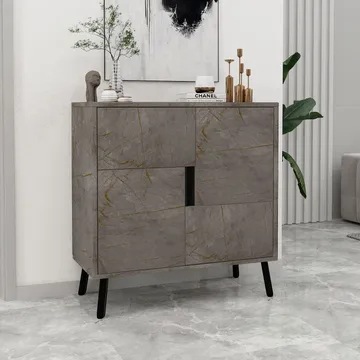 Flerbruks skap Homitis Darien (76,5 x 79,5 x 35 cm) Marmor svart tre - Oppbevaring - Skap - Oppbevaringsskap