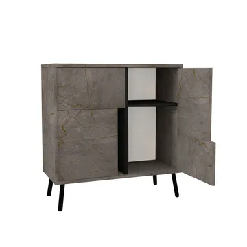 Flerbruks skap Homitis Darien (76,5 x 79,5 x 35 cm) Marmor svart tre - Oppbevaring - Skap - Oppbevaringsskap