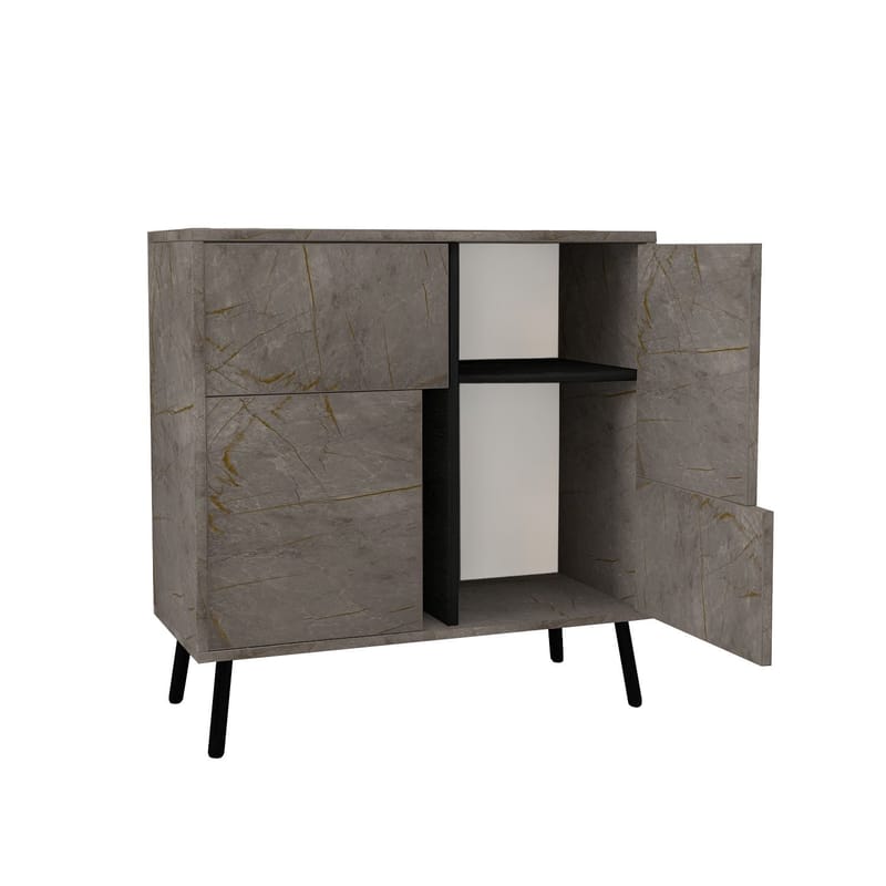 Flerbruks skap Homitis Darien (76,5 x 79,5 x 35 cm) Marmor svart tre - Oppbevaring - Skap - Oppbevaringsskap