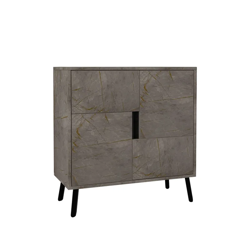 Flerbruks skap Homitis Darien (76,5 x 79,5 x 35 cm) Marmor svart tre
