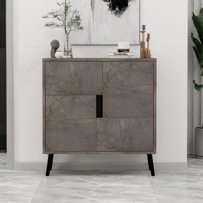 Flerbruks skap Homitis Darien (76,5 x 79,5 x 35 cm) Marmor svart tre - Oppbevaring - Skap - Oppbevaringsskap