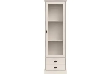 Harry Vitrineskap 55x180 cm - Hvit - Oppbevaring - Skap - Vitrineskap