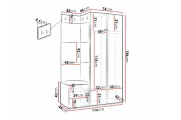 Dunvegan Highboard Black - Oppbevaring - Skap - Oppbevaringsskap