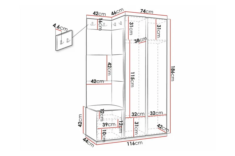 Dunvegan Highboard Black - Oppbevaring - Skap - Oppbevaringsskap