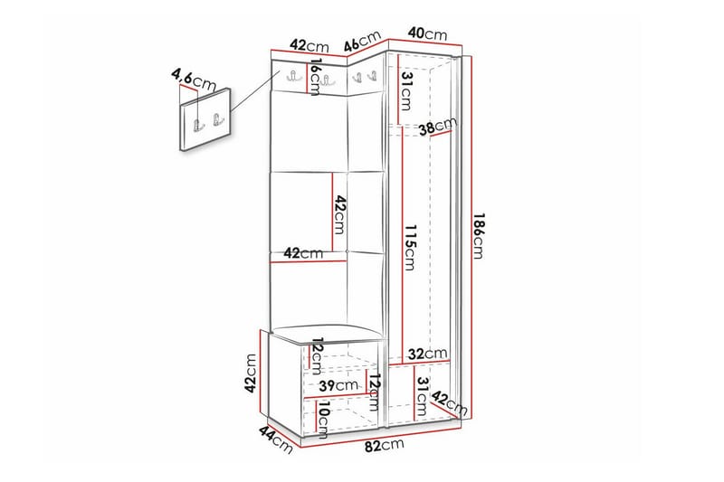 Dunvegan Highboard Black - Oppbevaring - Skap - Oppbevaringsskap