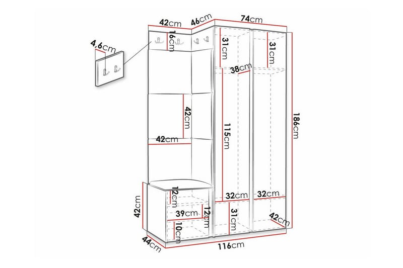 Dunvegan Highboard Black - Oppbevaring - Skap - Oppbevaringsskap