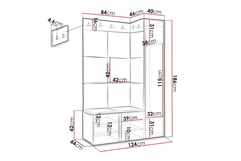 Dunvegan Highboard Black - Oppbevaring - Skap - Oppbevaringsskap