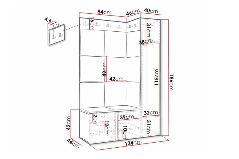 Dunvegan Highboard Black - Oppbevaring - Skap - Oppbevaringsskap