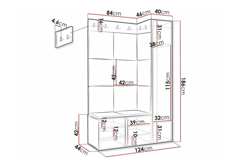 Dunvegan Highboard Black - Oppbevaring - Skap - Oppbevaringsskap