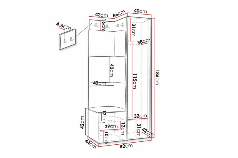 Dunvegan Highboard Black - Oppbevaring - Skap - Oppbevaringsskap