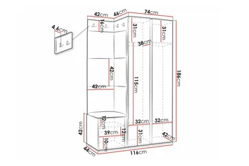 Dunvegan Highboard - Svart - Oppbevaring - Skap - Oppbevaringsskap