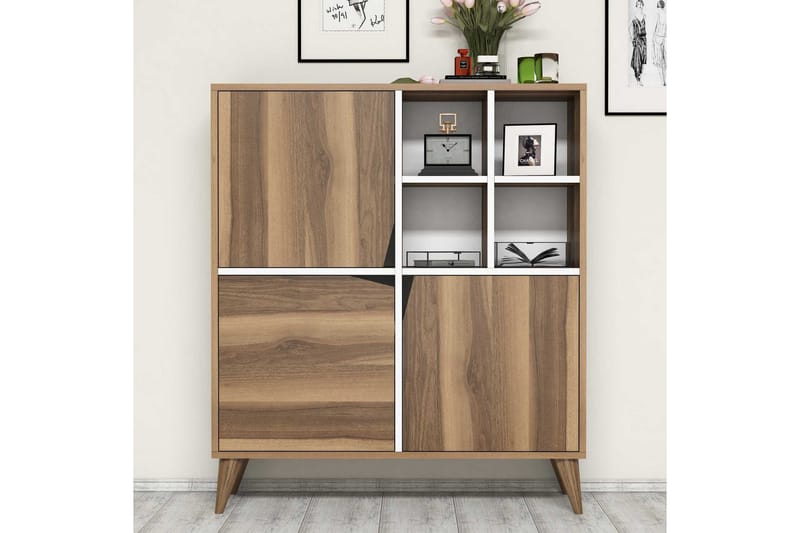 Hovdane Klesskap 100 cm, Brun/Hvit