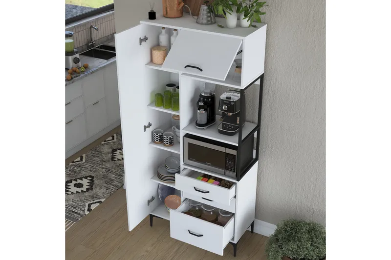 Manorma Highboard - Hvit - Oppbevaring - Skap - Oppbevaringsskap