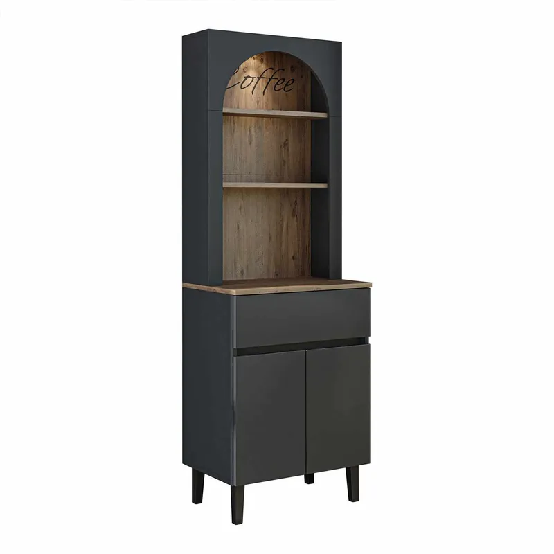 Skap til kaffebar Kalune Design Ledli (60 x 179 x 41,8 cm) Antrasitt