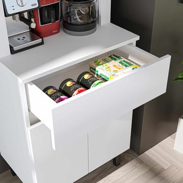 Skap til kaffebar Kalune Design Ledli (60 x 179 x 41,8 cm) Hvit - Oppbevaring - Skap - Barskap