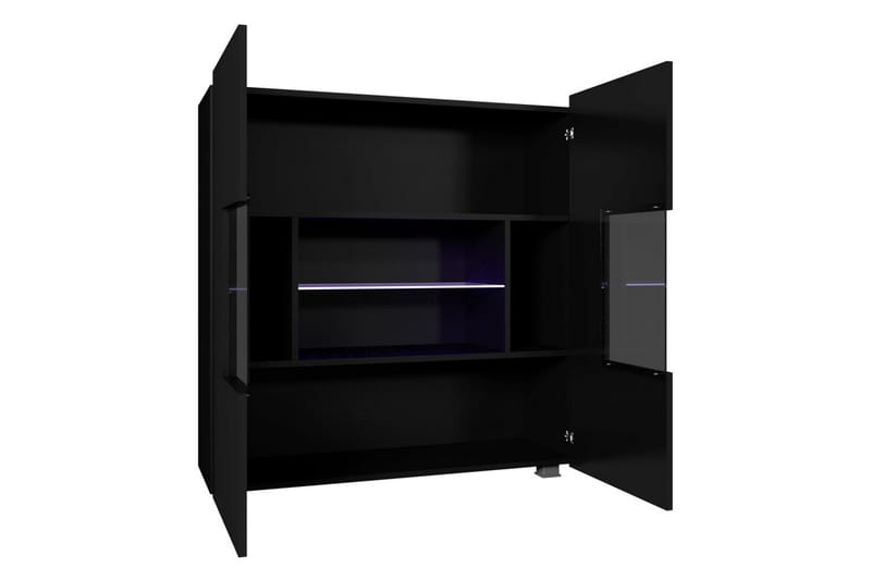 Tessan Vitrineskap 100x107 cm - Svart - Oppbevaring - Skap - Vitrineskap