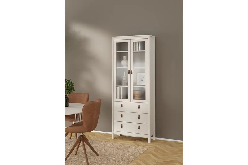Vallvidera Vitrineskap 78x199 cm - Beige - Oppbevaring - Skap - Vitrineskap