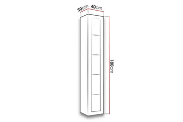 Narbonne Vitrineskap 30x40 cm - Natur/Svart - Oppbevaring - Skap - Vitrineskap