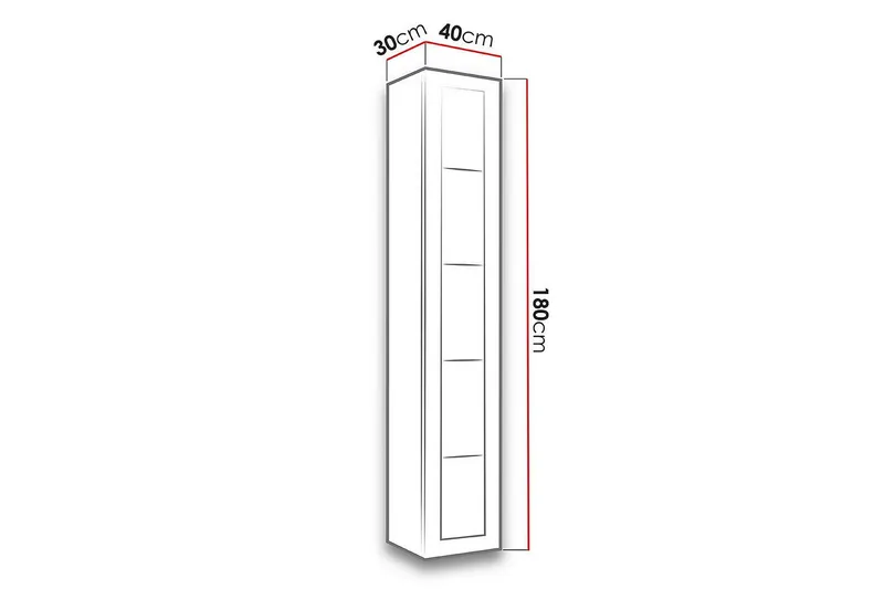 Narbonne Vitrineskap 30x40 cm - Natur/Svart - Oppbevaring - Skap - Vitrineskap