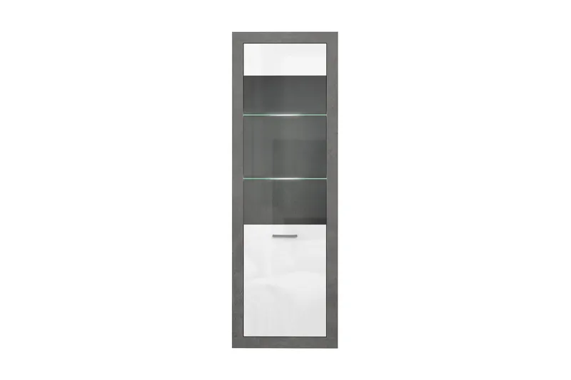 Tolovgrad Vitrineskap 41x63 cm - Grå/Hvit - Oppbevaring - Skap - Vitrineskap