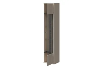 Zalricus Vitrinskåp 36x164 cm - Beige - Oppbevaring - Skap - Vitrineskap