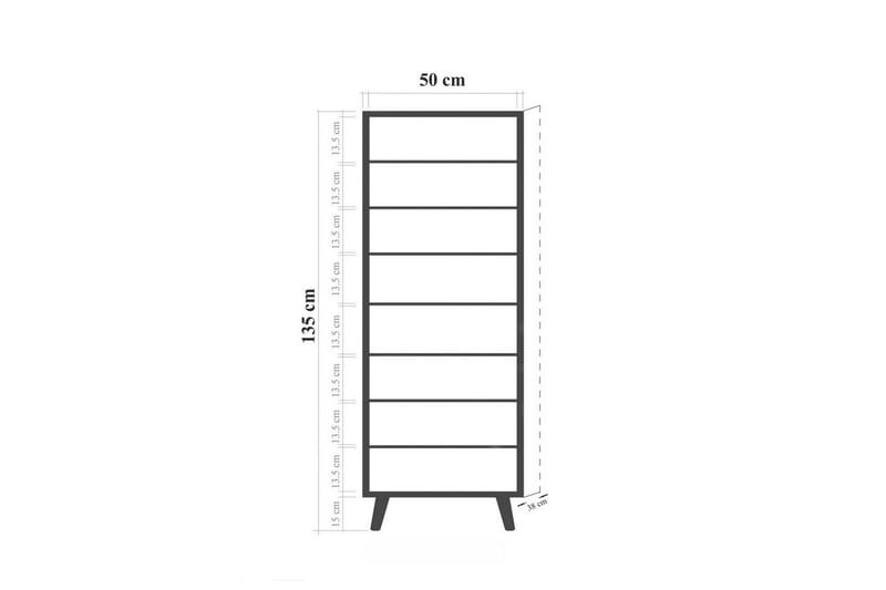 Gelsgan Skoskap 50 cm - Hvit - Oppbevaring - Skooppbevaring