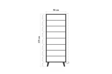 Gelsgan Skoskap 50 cm - Hvit/Sort - Oppbevaring - Skooppbevaring