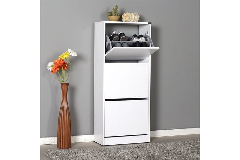 Shoe Cabinet Hvit - Hvit - Oppbevaring - Skooppbevaring