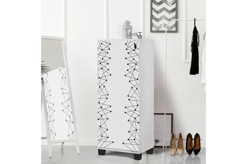 Shoe Cabinet Hvit|Svart - Hvit/Svart - Oppbevaring - Skooppbevaring
