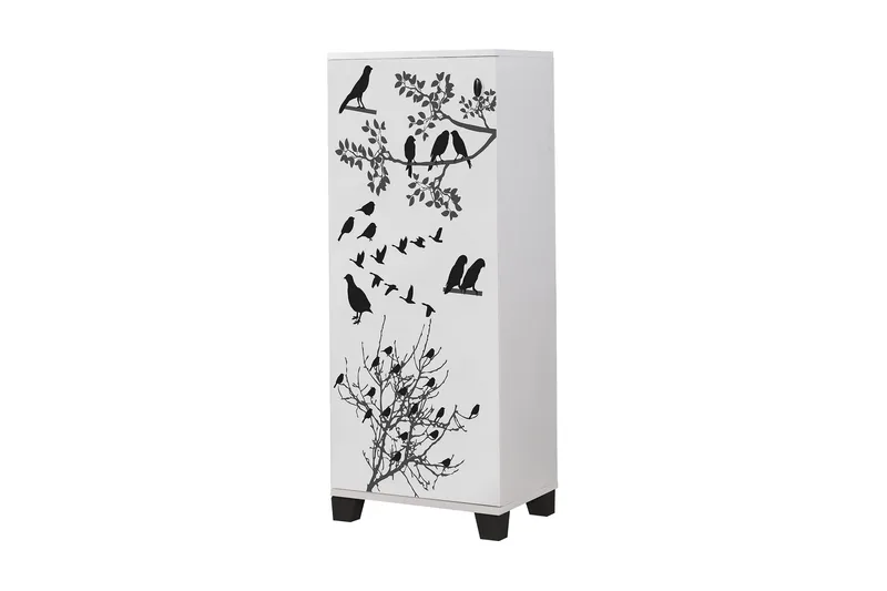 Shoe Cabinet Hvit|Svart, Hvit/Svart