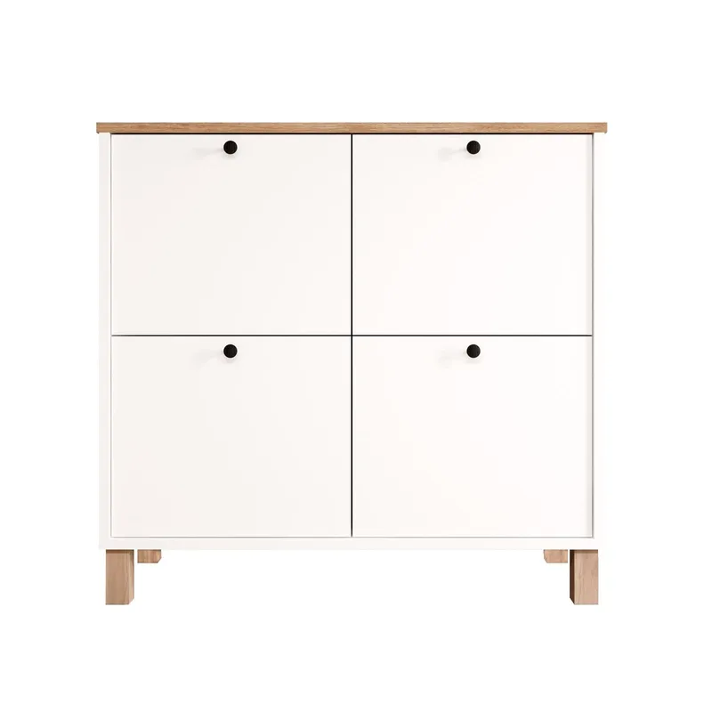 Skoskap Hanah Home Nord (90 x 85,2 x 35 cm) White Oak, Hvit eik