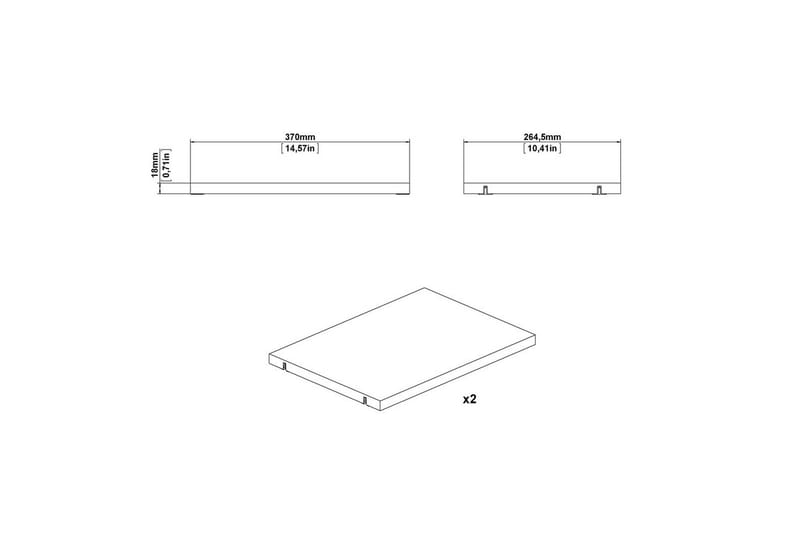 Trysil Hylleplate 37 cm - Hvit - Oppbevaring - Klesoppbevaring - Garderober & garderobesystem - Innredning garderobe