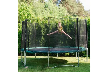 Trampoline med Beskyttelsesnett D426cm grønn - Sport & fritid - Lek & sport - Lekeredskap & utelek - Trampoliner