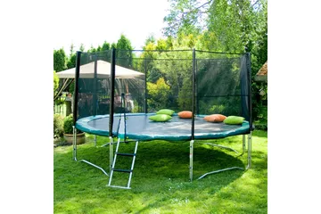 Trampoline med Beskyttelsesnett D426cm grønn - Sport & fritid - Lek & sport - Lekeredskap & utelek - Trampoliner