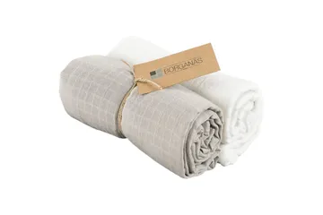 Muslinwrap 2-Pakk - Hvit/Grå (110 x 110 cm) - Tekstiler - Pute & pledd - Tepper & pledd