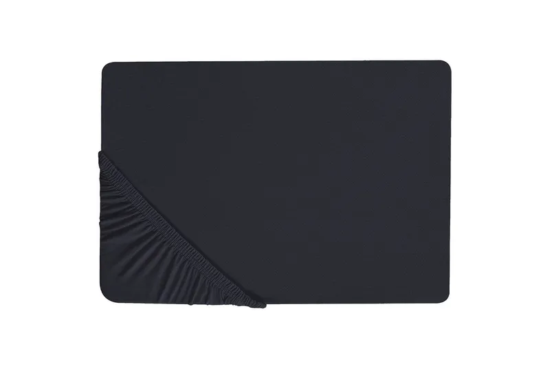 Laken med strikk Janbu Svart, 140x200 cm, Svart, 140x200 cm