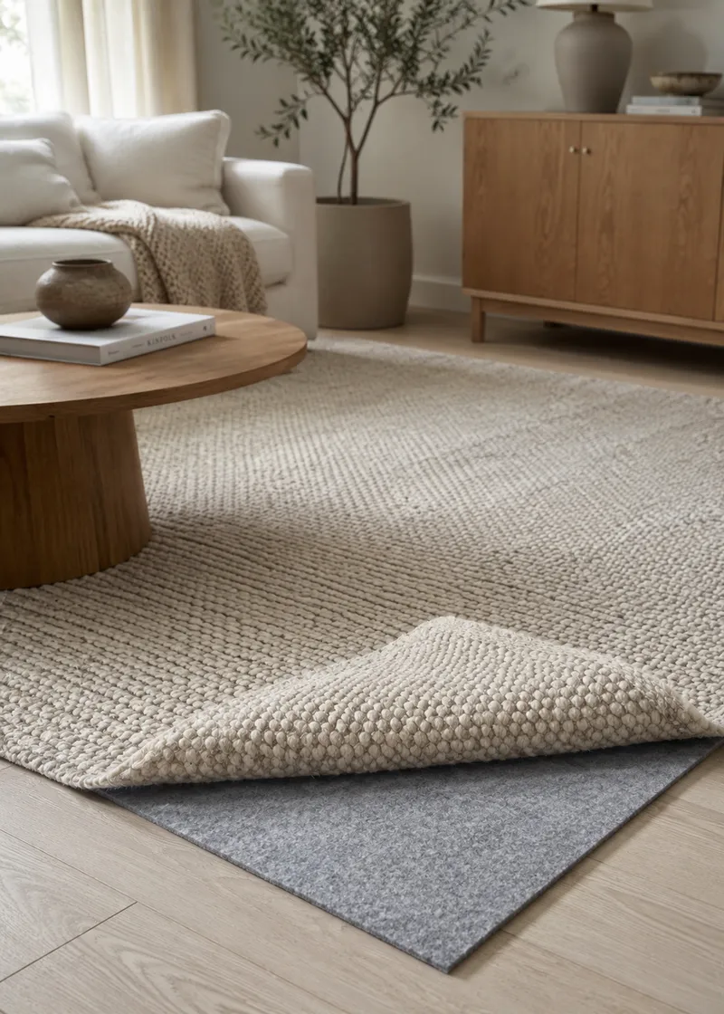 Maskinvevd teppe KM Home Antiskli filt 190x290 Grå, Grå