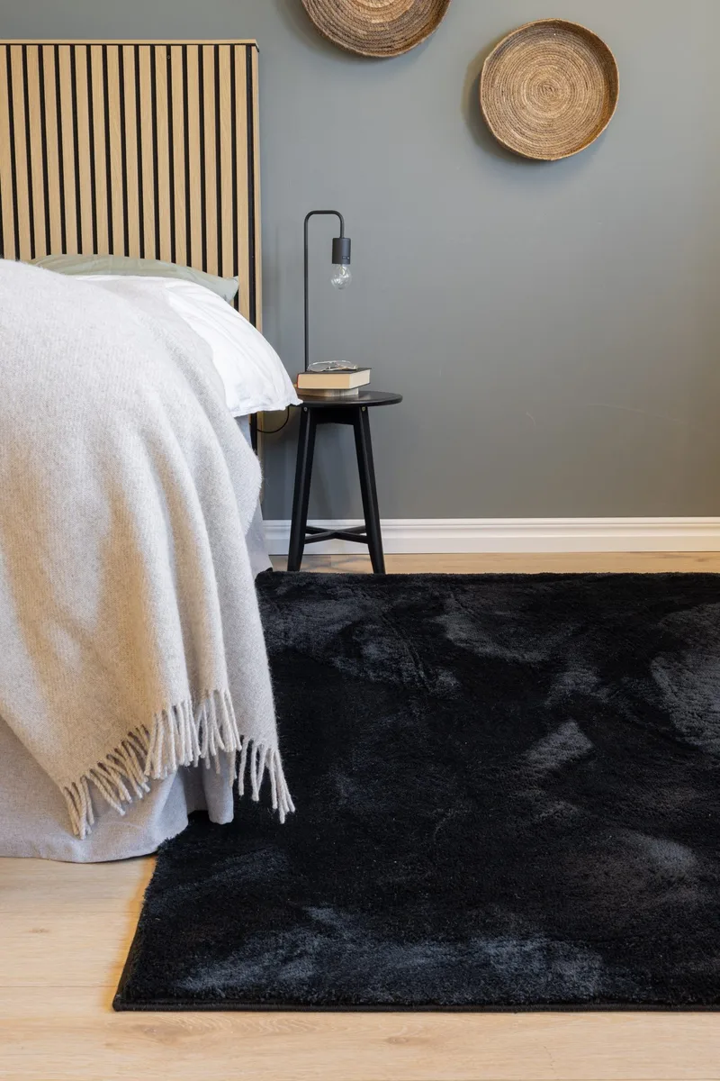 Cozy Ryematte 110x160 cm Rektangulær - Svart - Tekstiler - Tepper & Matter - Moderne tepper - Ryeteppe