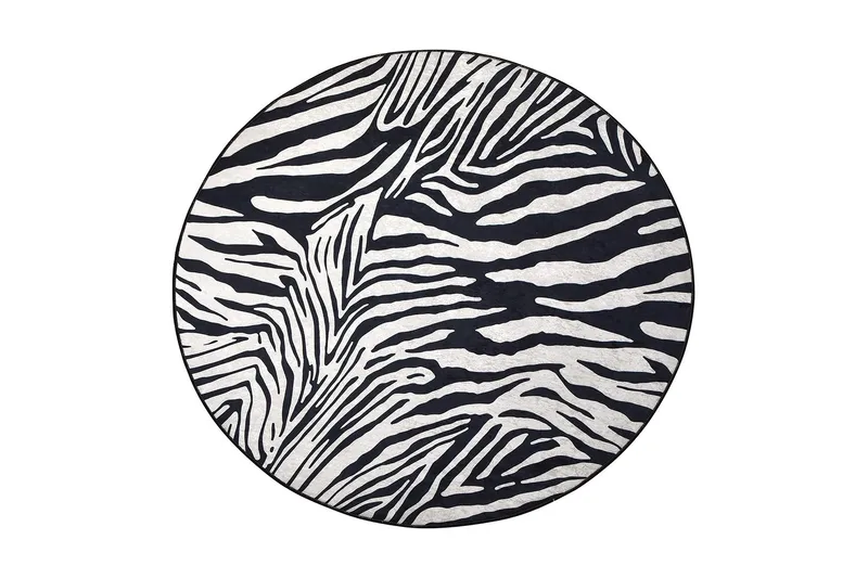 Rund Matte Zebra (140), Zebra/Fløyel
