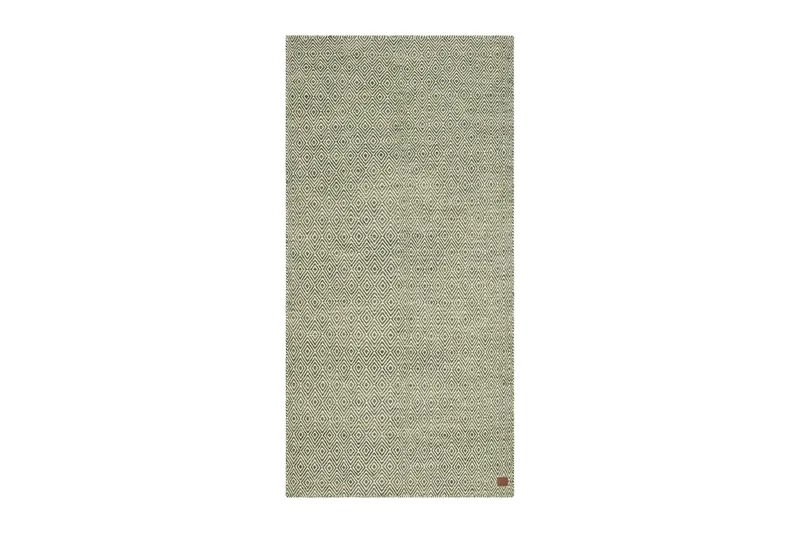 Gåsöga Ullteppe 75x200 cm Oval, Grønn