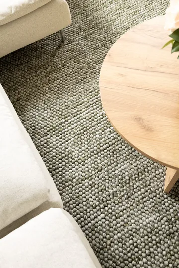 Håndvevd teppe KM Home Bubble rund 160x160 cm Olivengrønn - Olivengrønn - Tekstiler - Tepper & Matter - Moderne tepper - Ullteppe