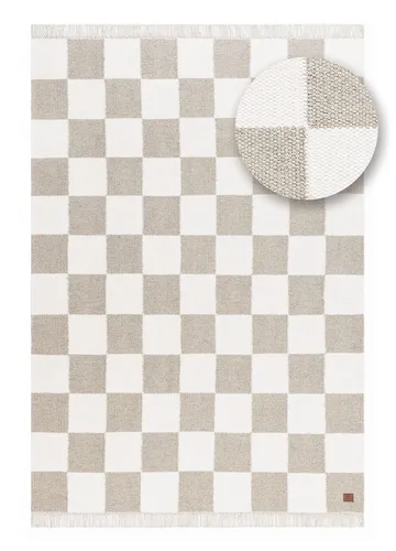 Håndvevd teppe Nordic Check 140x200 cm - Grå - Tekstiler - Tepper & Matter - Moderne tepper - Ullteppe