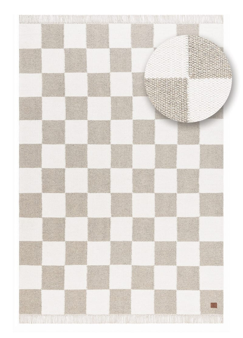 Håndvevd teppe Nordic Check 140x200 cm - Grå - Tekstiler - Tepper & Matter - Moderne tepper - Ullteppe